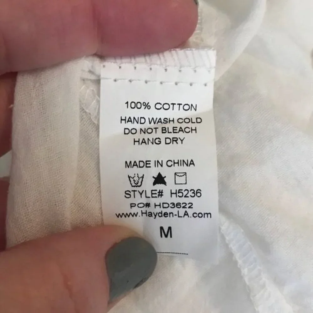 Hayden LA M off-white embroidered pompom top coverup